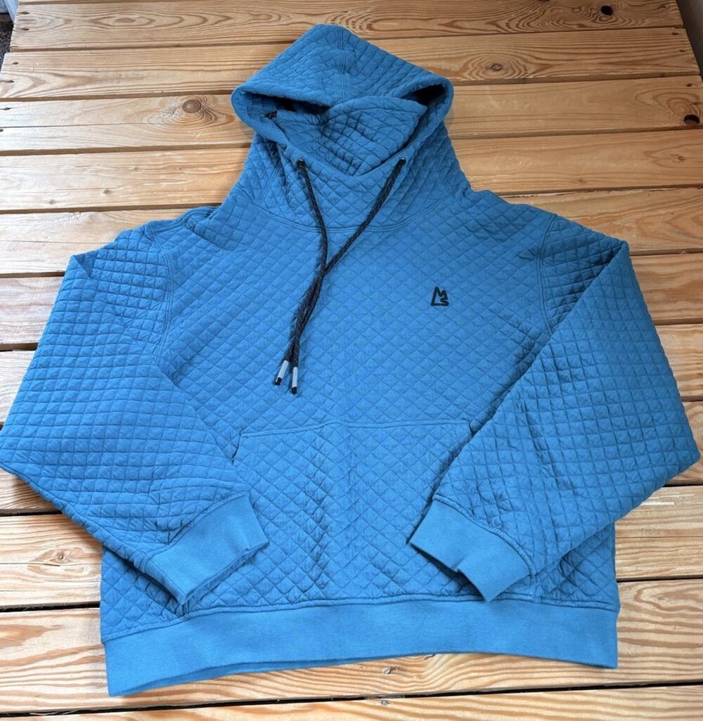 Magnlens Women’s Quilted Hooded Sweatshirt Size M Turquoise N1